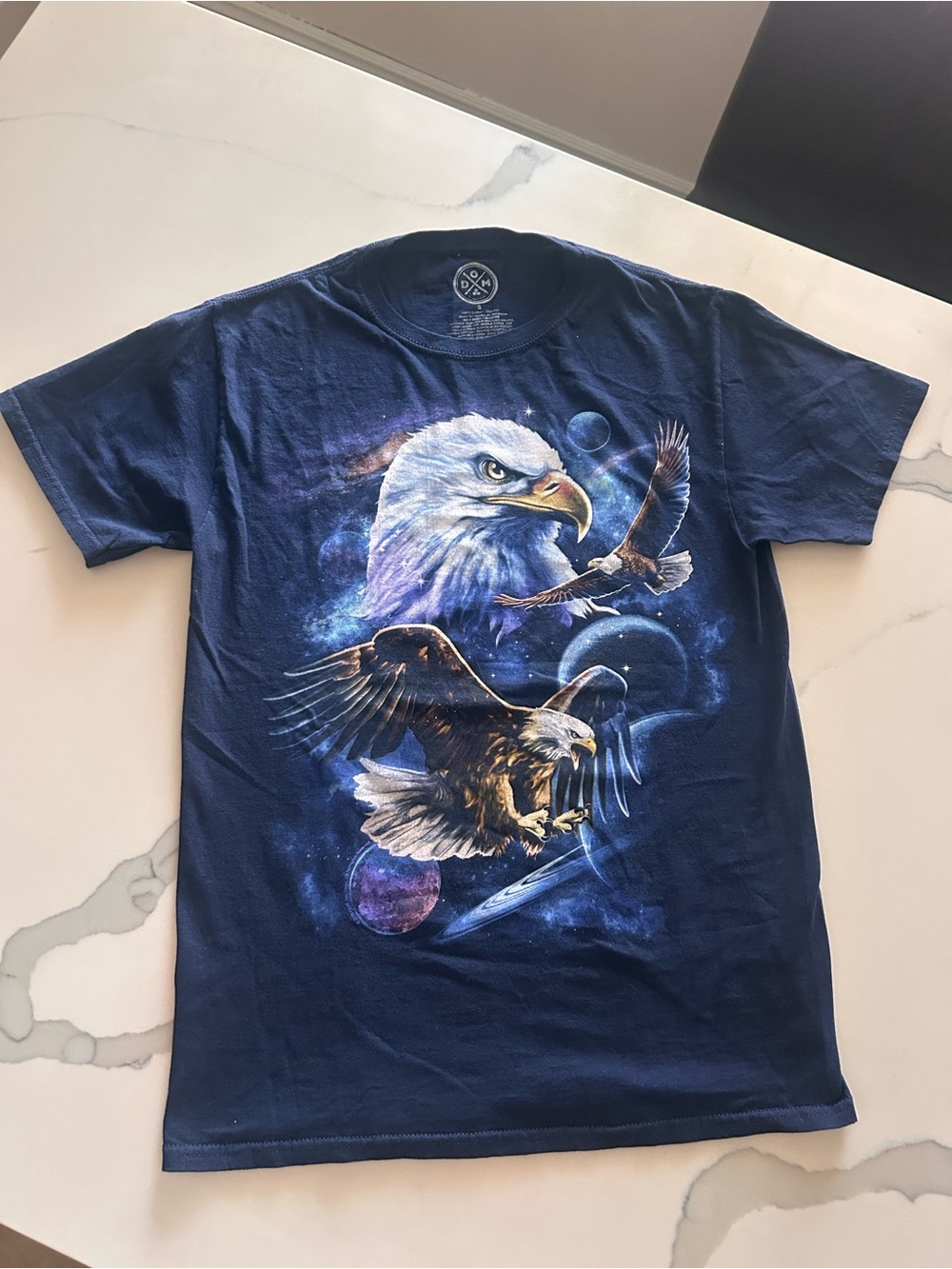 Graphic Eagle Print Men's T‑Shirt - Navy
